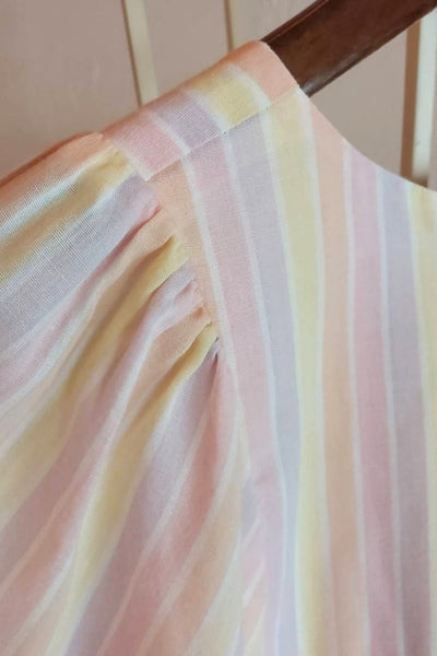 70s Pastel Striped Cotton Dress