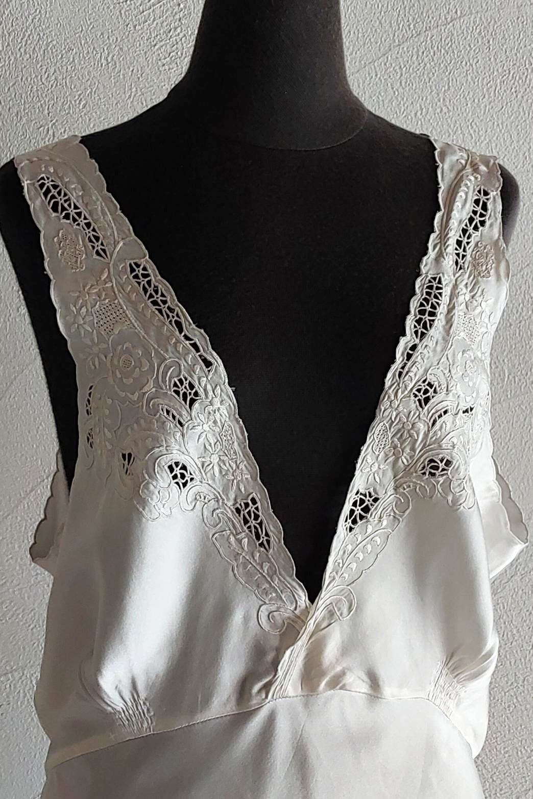 1940s Chinese Silk Lingerie Dress