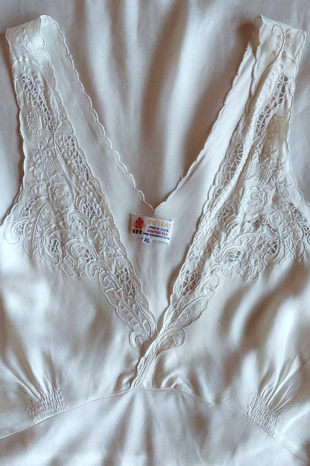 1940s Chinese Silk Lingerie Dress