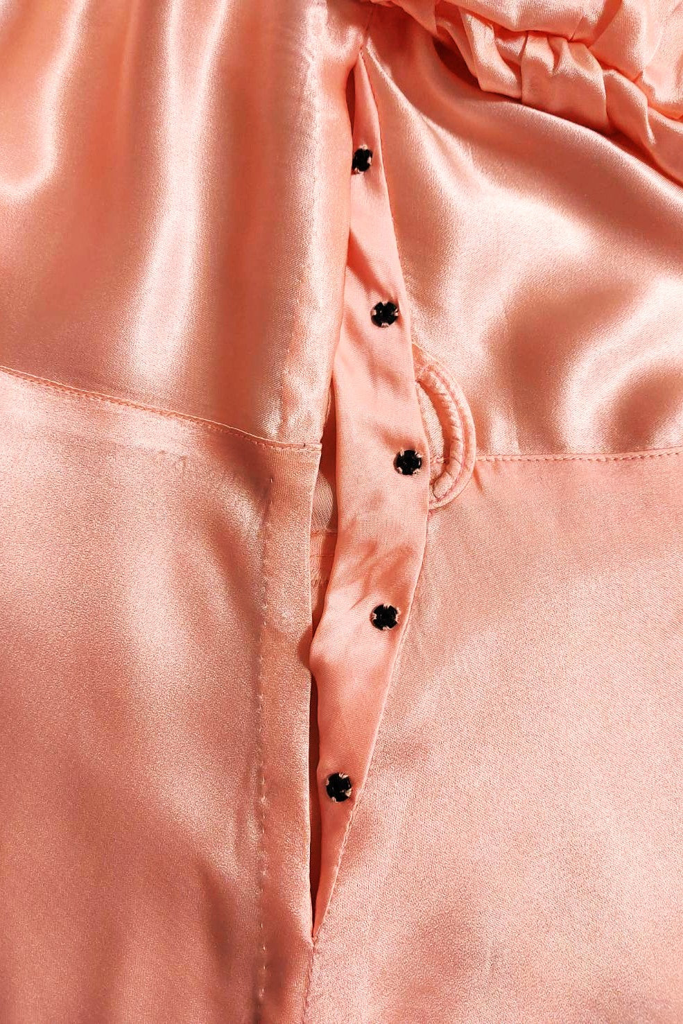 1940s Puff Sleeve Satin Dress