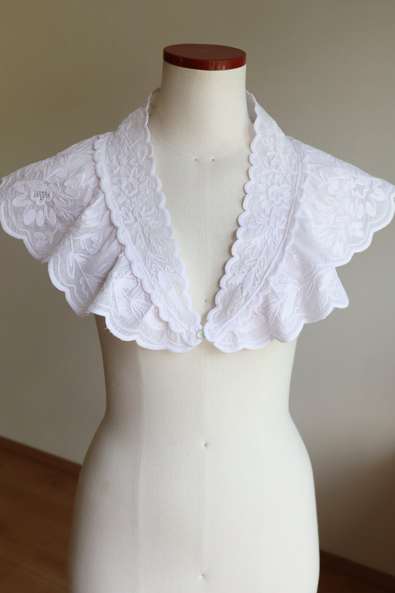 1900s Chain Stitch Cotton Collar