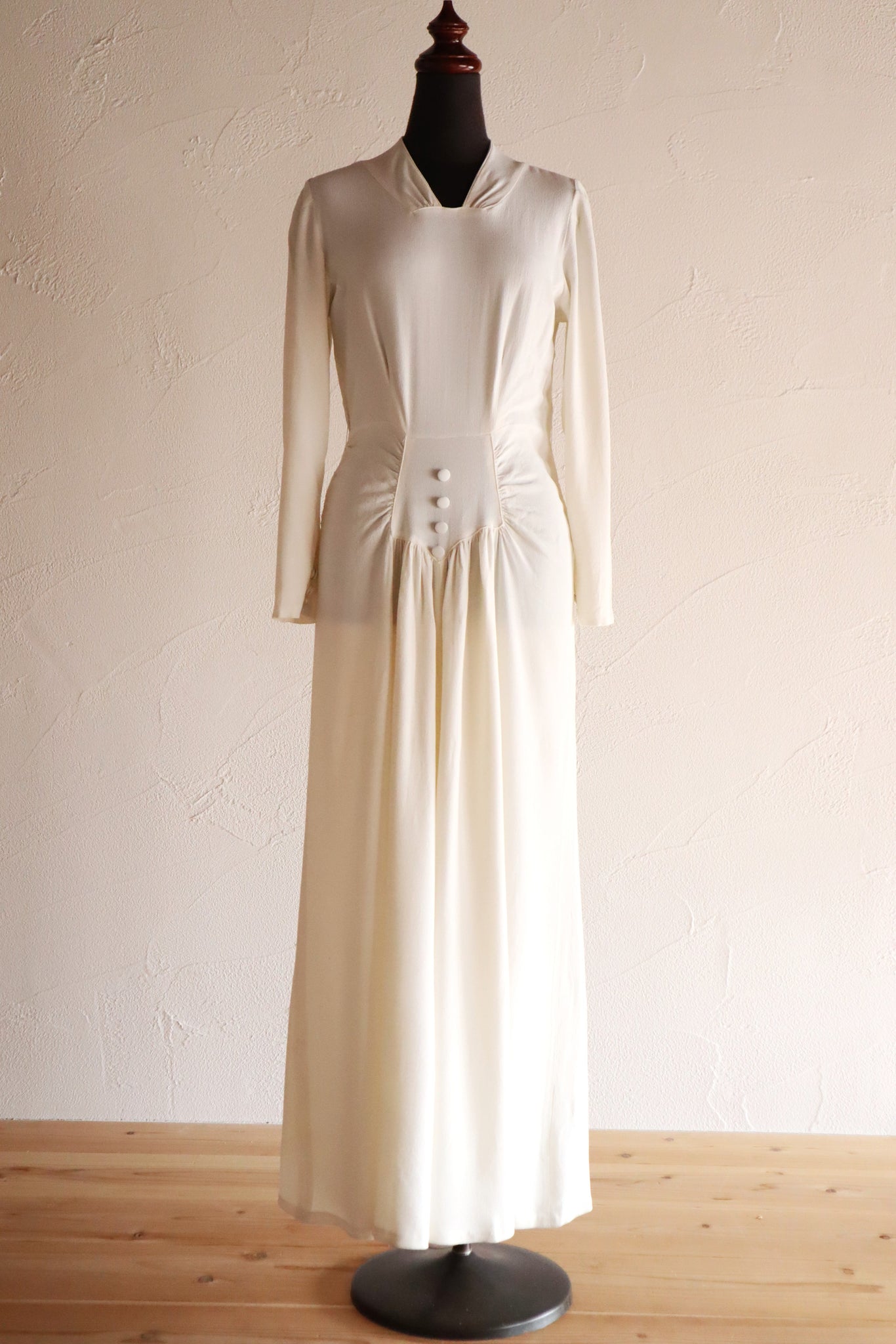 1930s French Crepe Wedding Dress