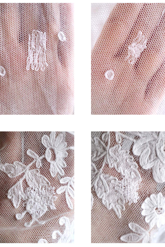 1900s French Linen Church Smock with Carrickmacross Style Lace