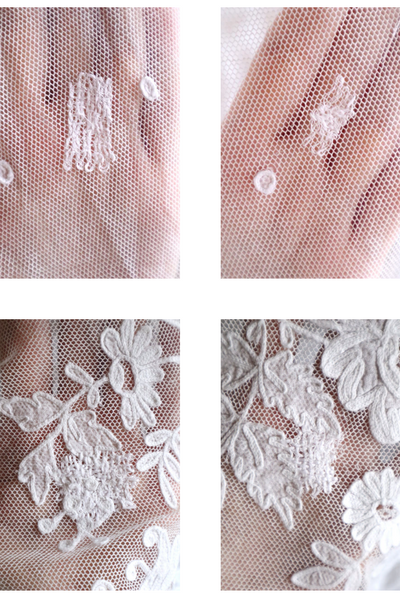 1900s French Linen Church Smock with Carrickmacross Style Lace