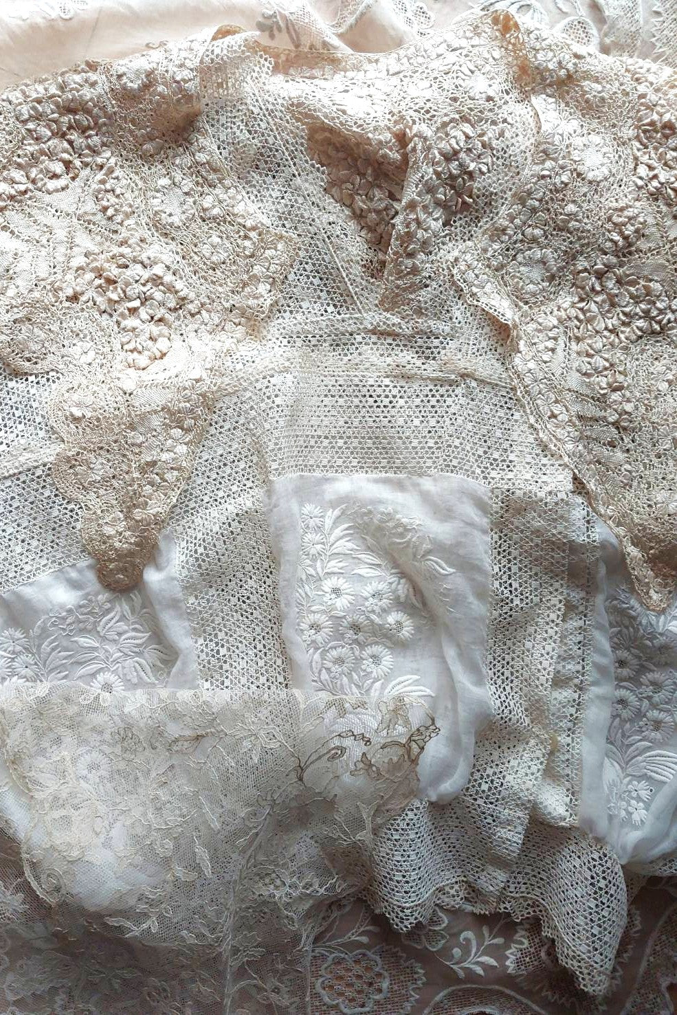 Handcrafted Corset Cover with Antique French Embroidered Floral