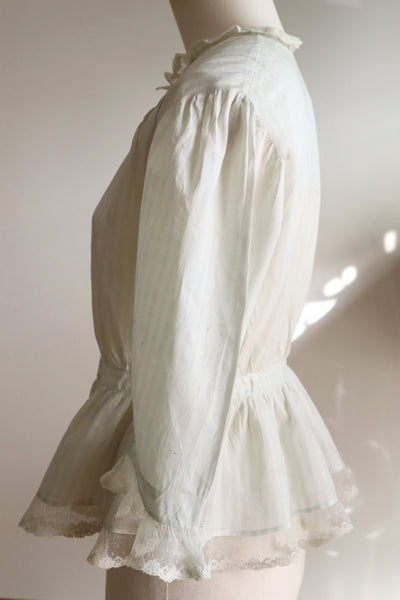 1910s Cotton Striped Lace Blouse