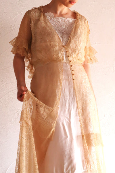 1910s–1920s French Lace Overlay Dress