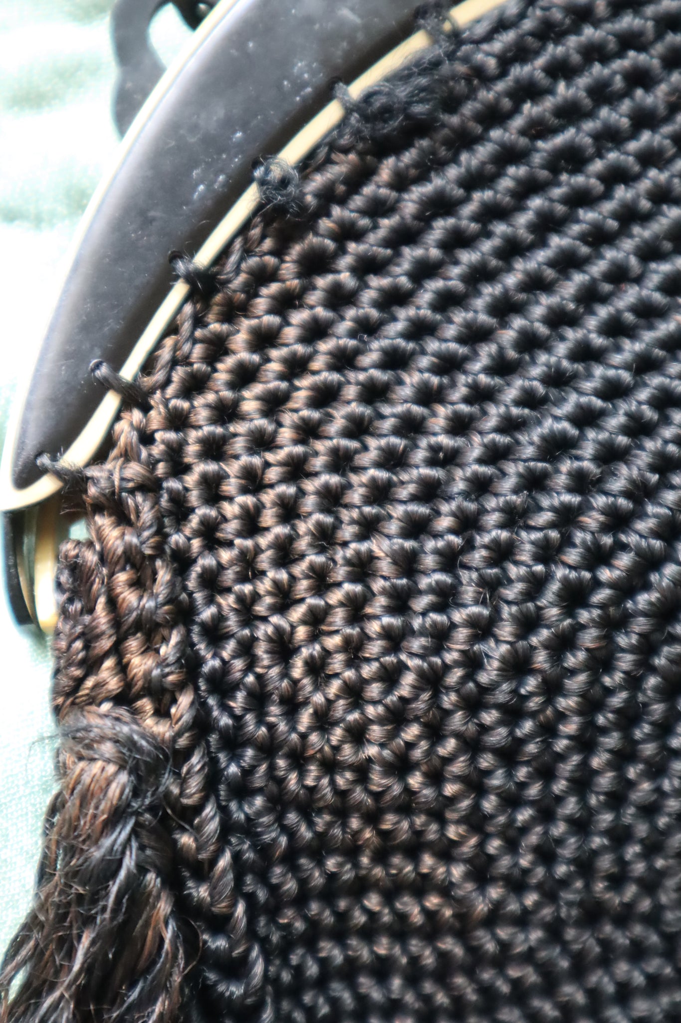 1920s Bakelite Crochet Fringe Purse