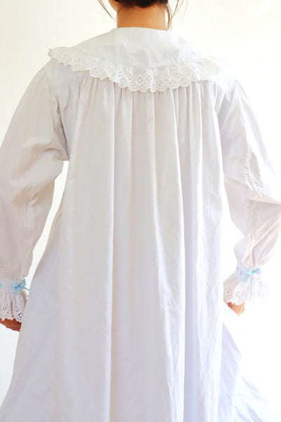 1900s Big Collar Cutwork Lace Dress Size L