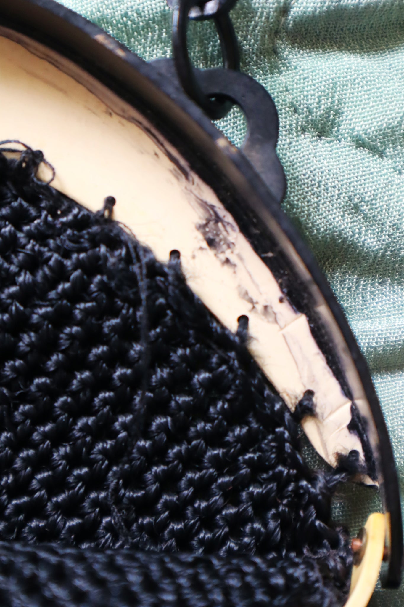 1920s Bakelite Crochet Fringe Purse