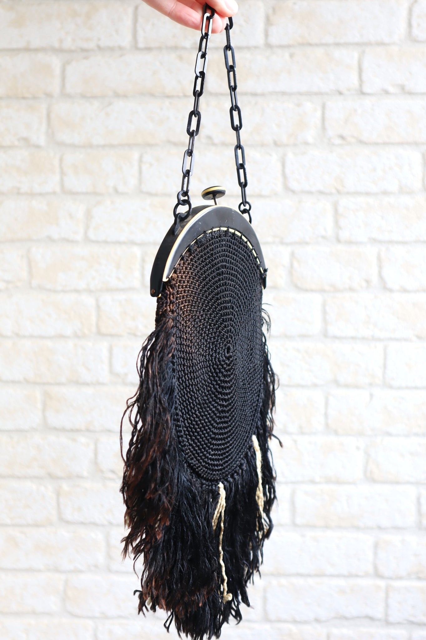 1920s Bakelite Crochet Fringe Purse