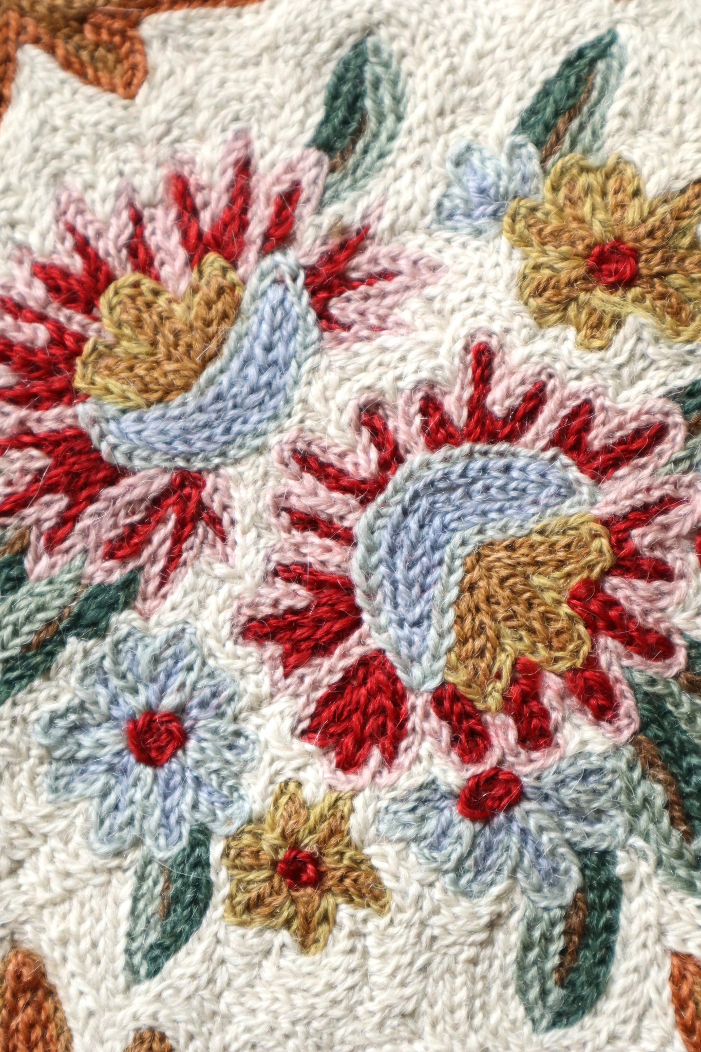 1930s Hand Embroidered Cushion Cover