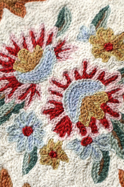 1930s Hand Embroidered Cushion Cover