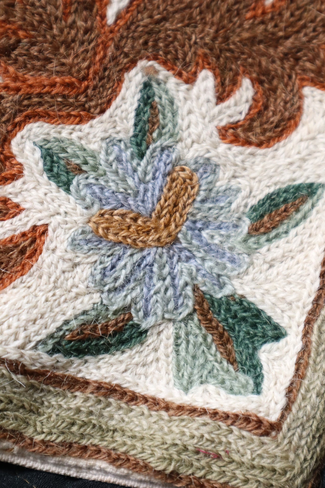1930s Hand Embroidered Cushion Cover