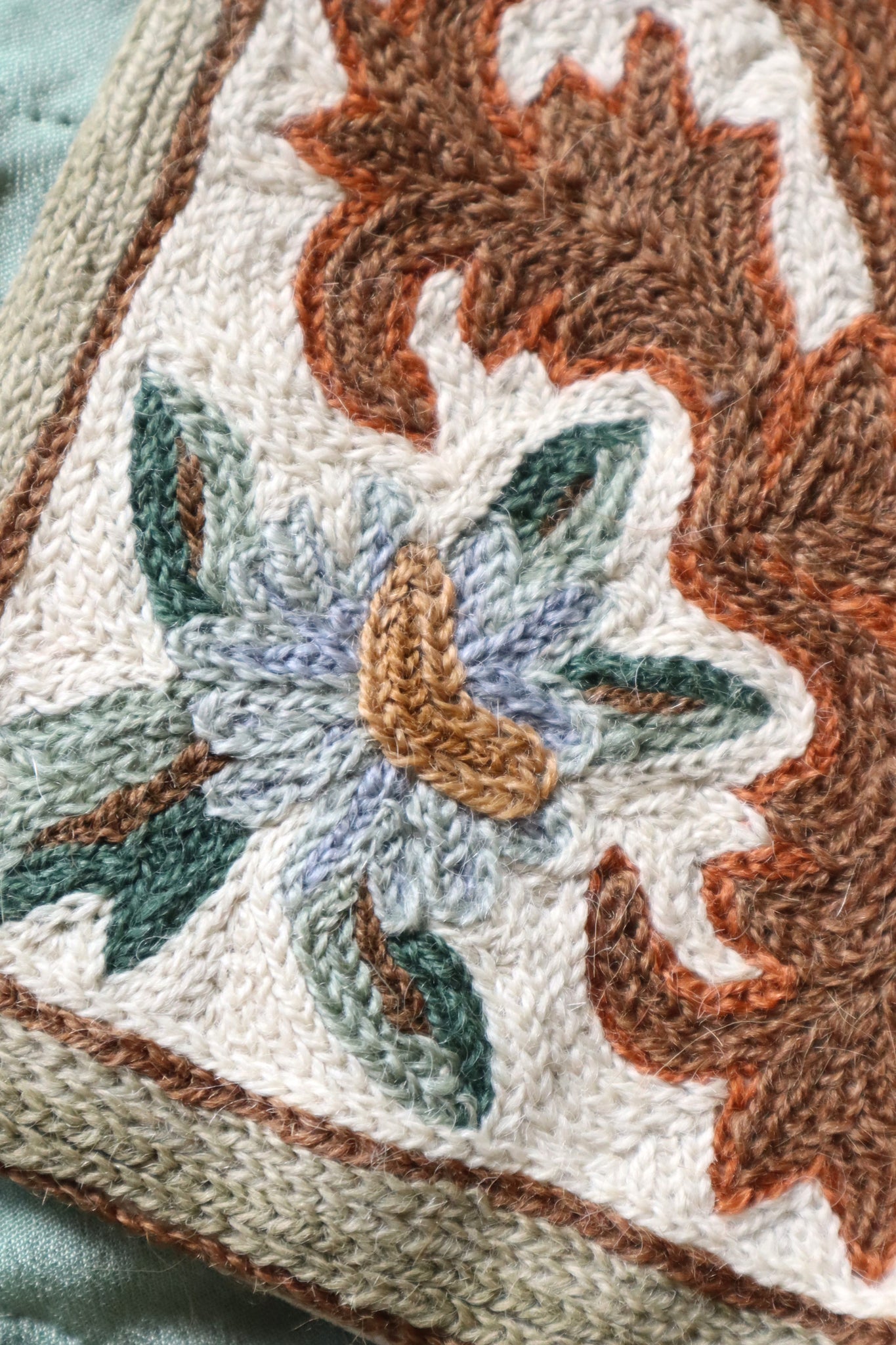 1930s Hand Embroidered Cushion Cover