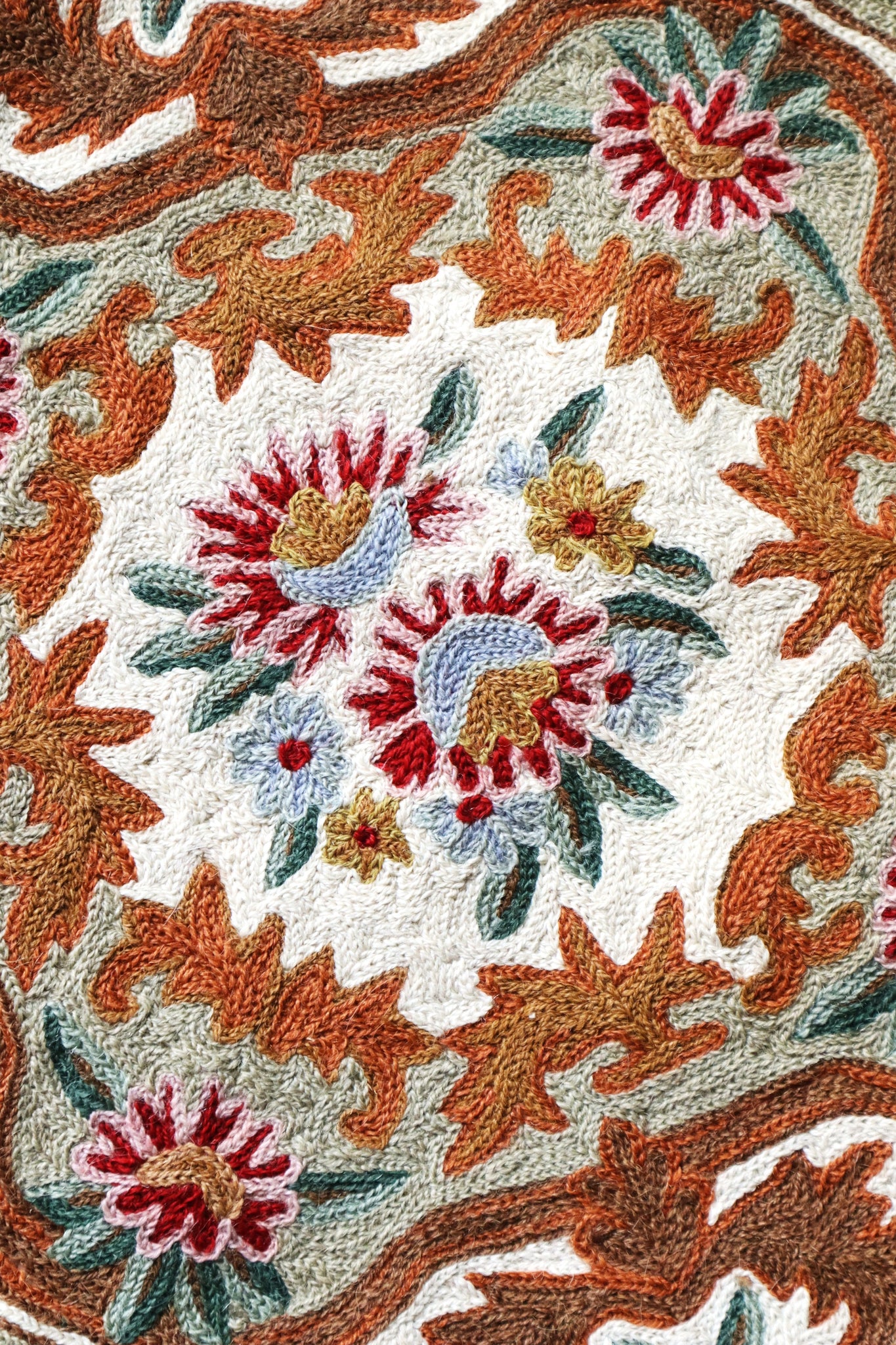 1930s Hand Embroidered Cushion Cover