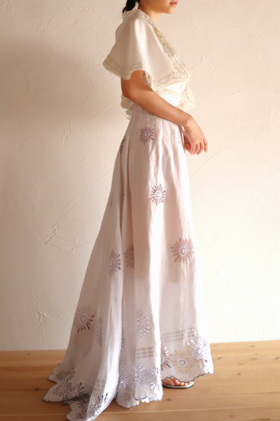 1900s–1910s British Edwardian Embroidered Bridal Cape