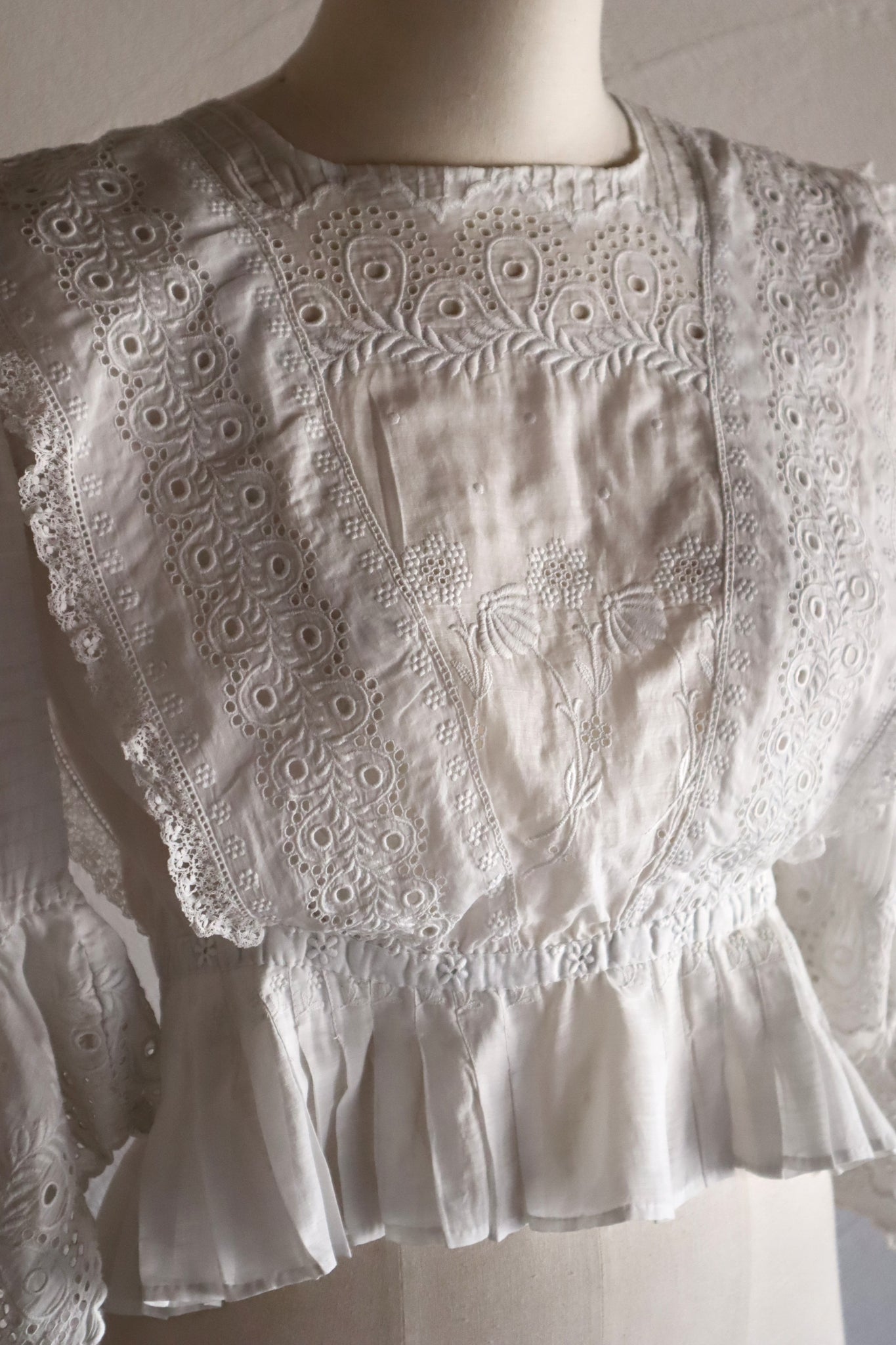 1900s–1910s French Whitework Cotton Blouse