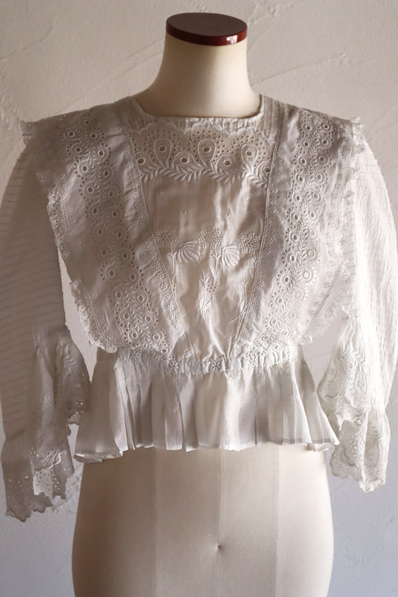 1900s–1910s French Whitework Cotton Blouse