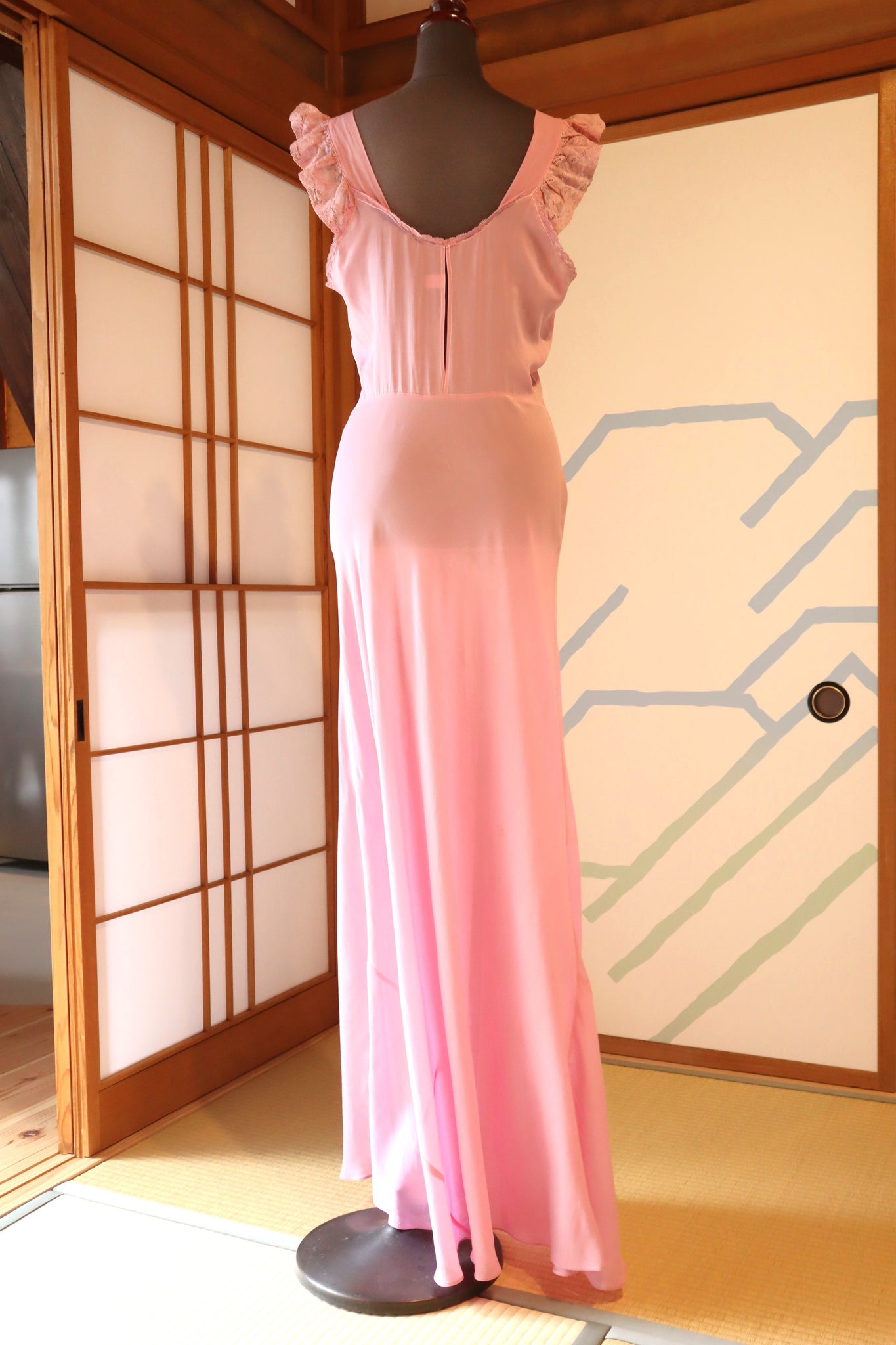 1940s Lavender Pink Lingerie Dress Size S