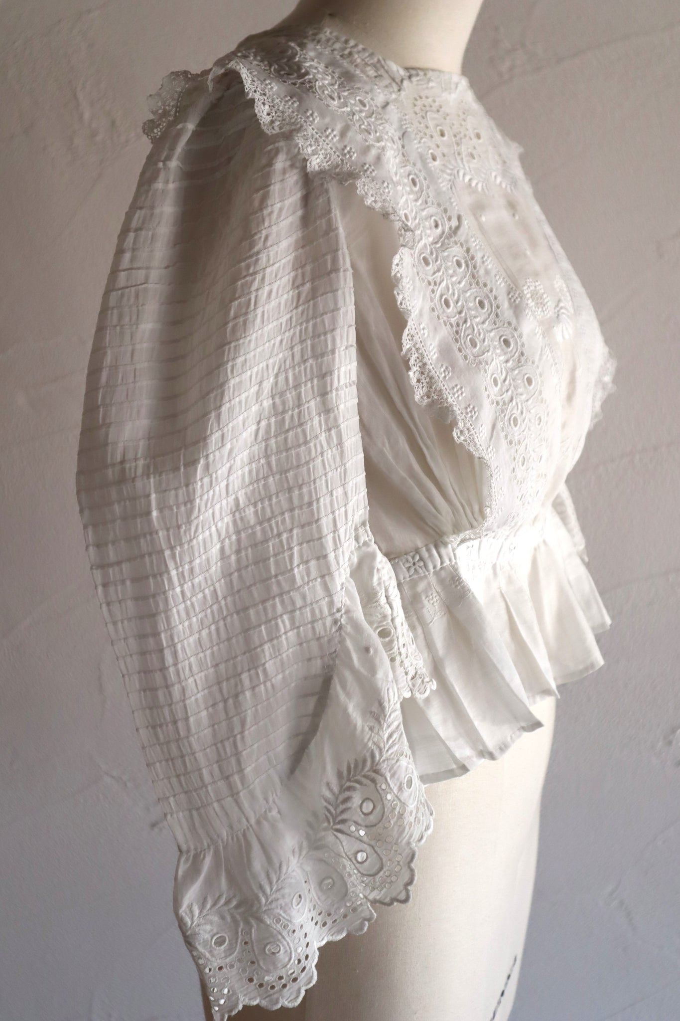 1900s–1910s French Whitework Cotton Blouse