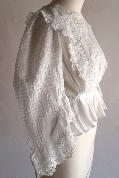 1900s–1910s French Whitework Cotton Blouse