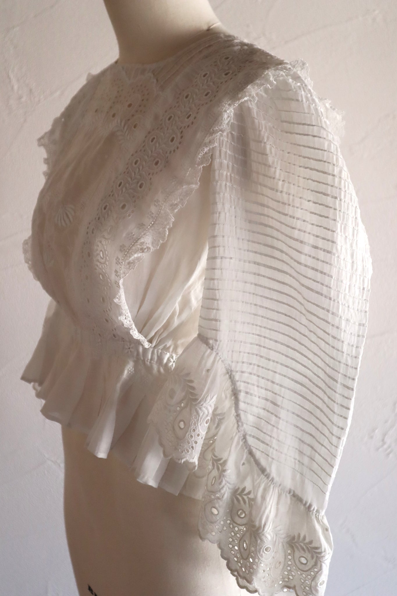 1900s–1910s French Whitework Cotton Blouse