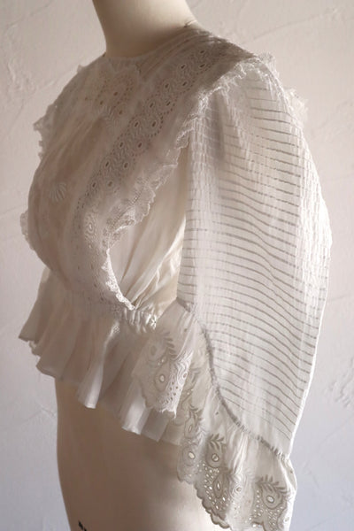 1900s–1910s French Whitework Cotton Blouse