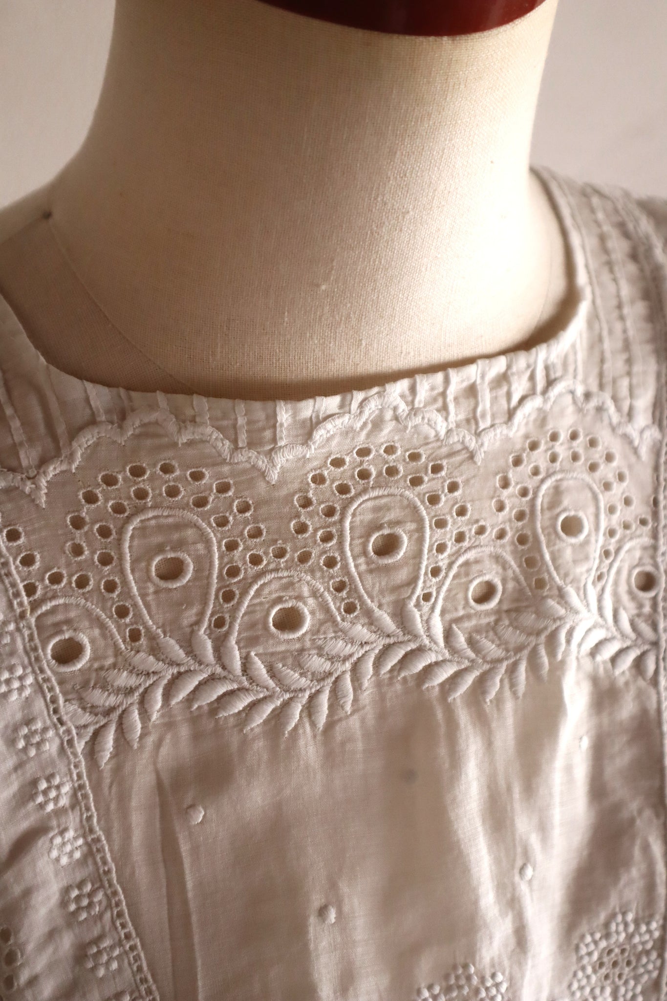 1900s–1910s French Whitework Cotton Blouse