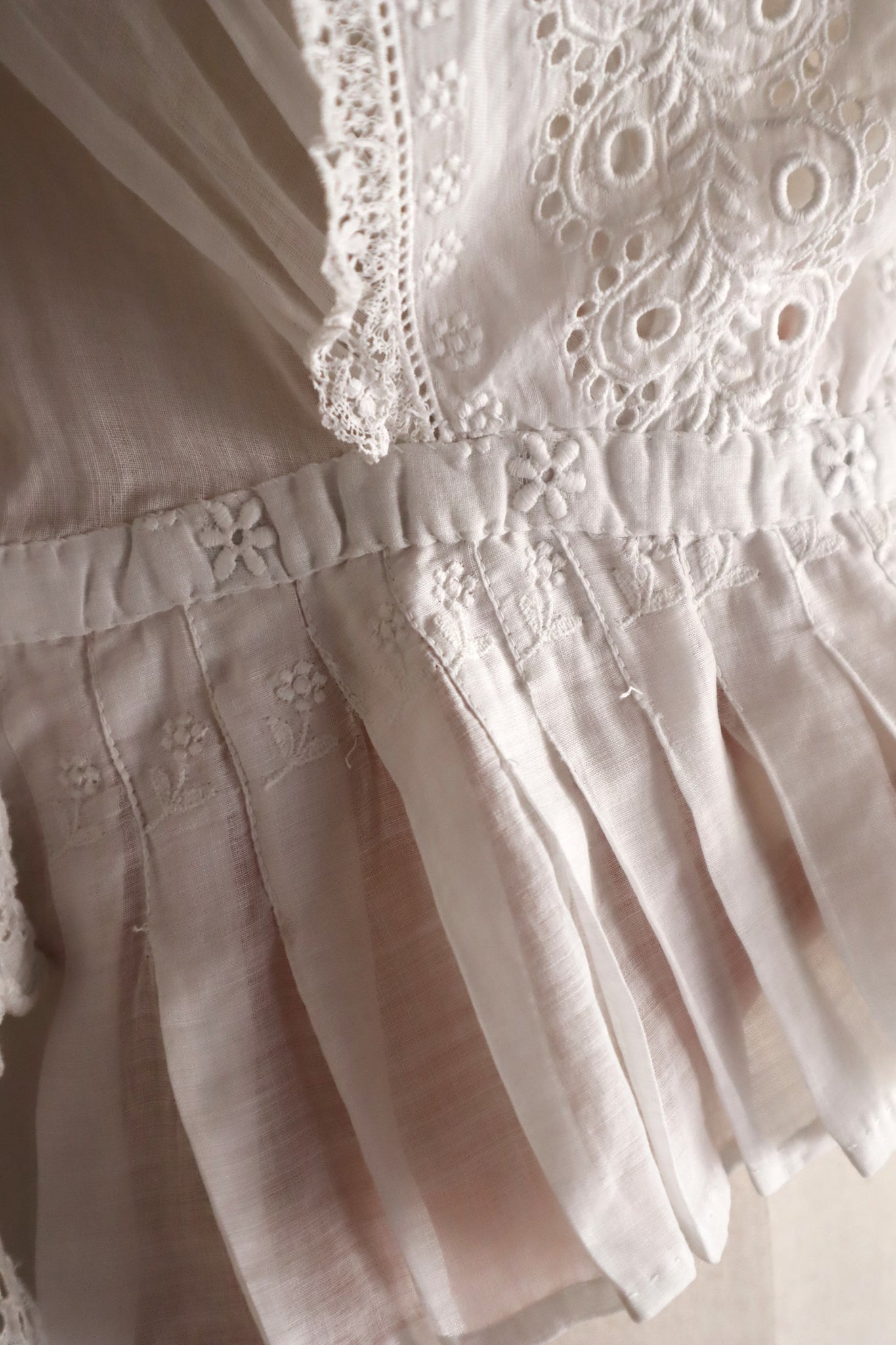 1900s–1910s French Whitework Cotton Blouse