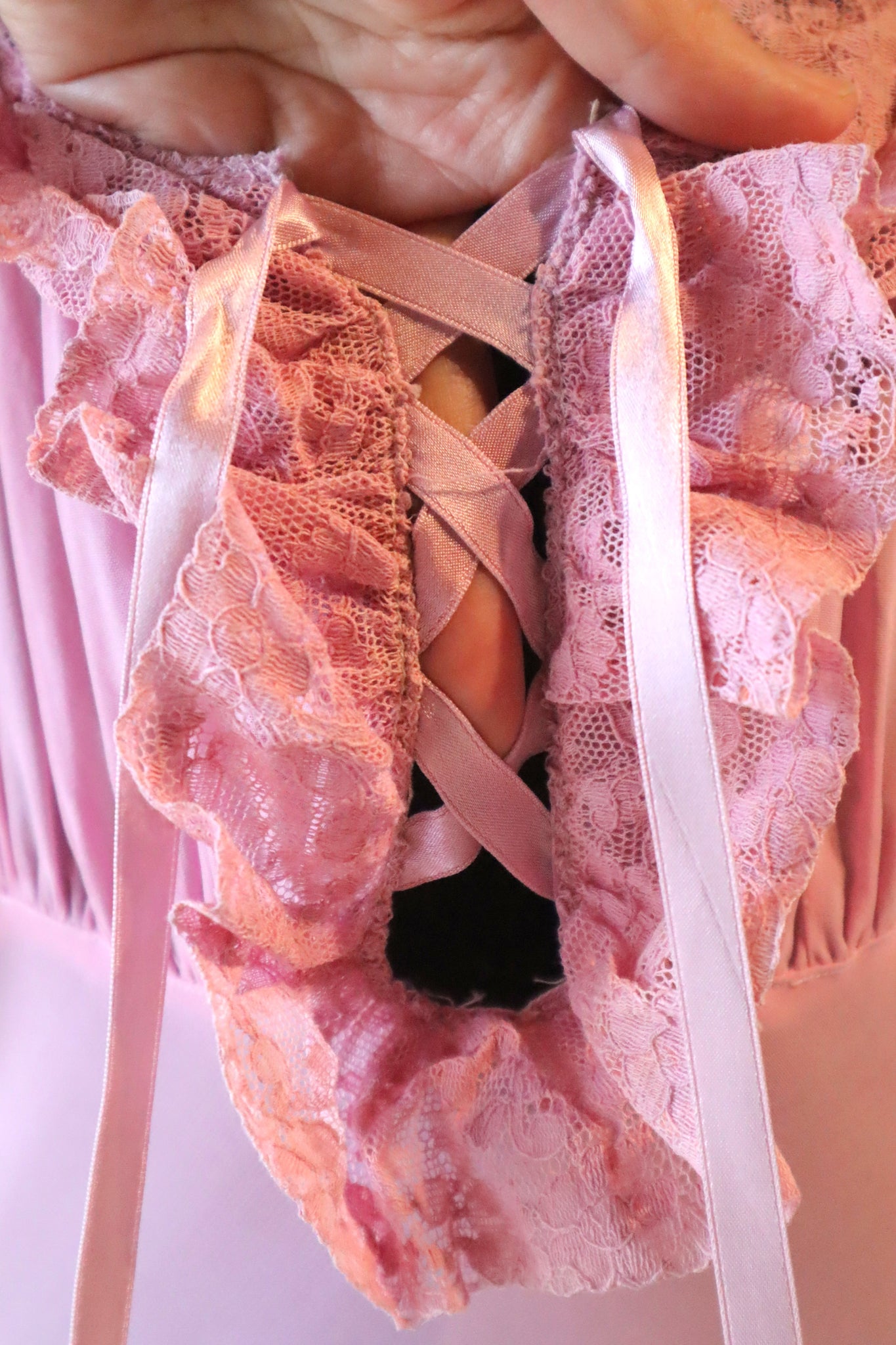 1940s Lavender Pink Lingerie Dress Size S