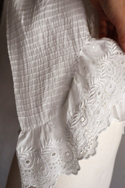 1900s–1910s French Whitework Cotton Blouse