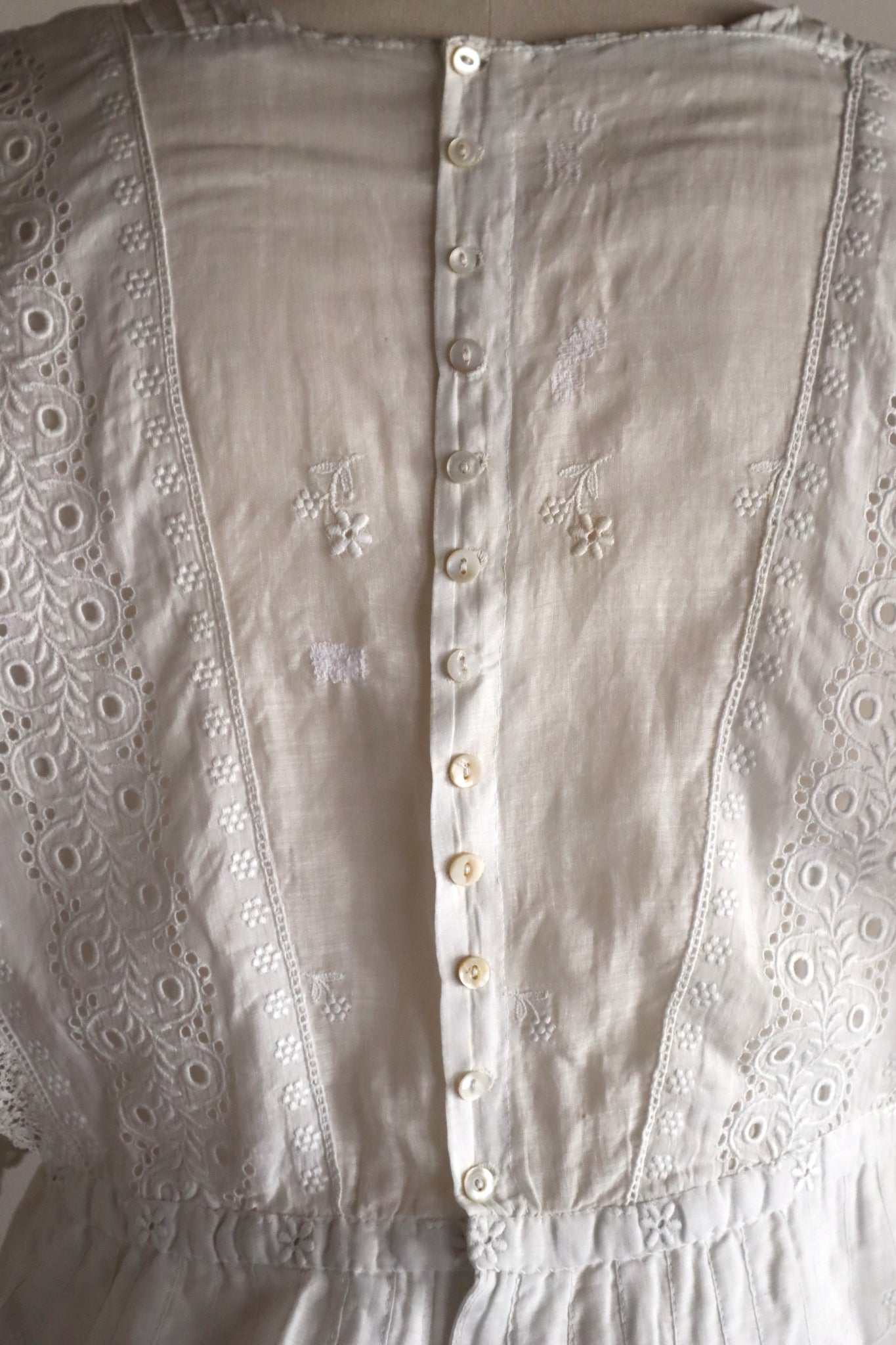 1900s–1910s French Whitework Cotton Blouse