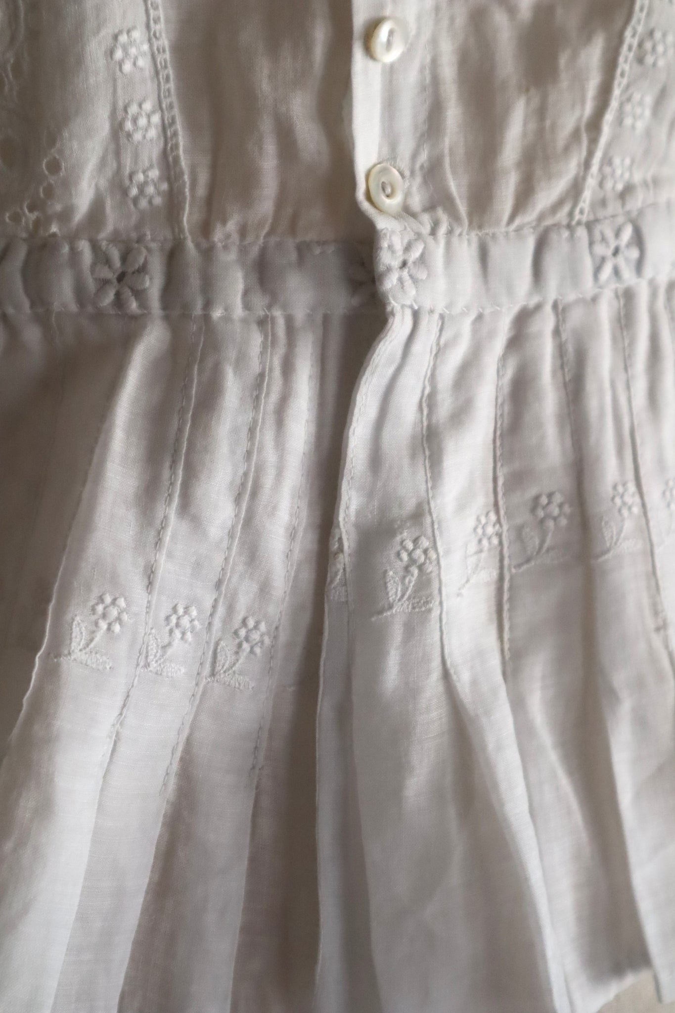 1900s–1910s French Whitework Cotton Blouse