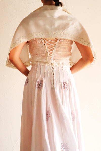 1900s–1910s British Edwardian Embroidered Bridal Cape