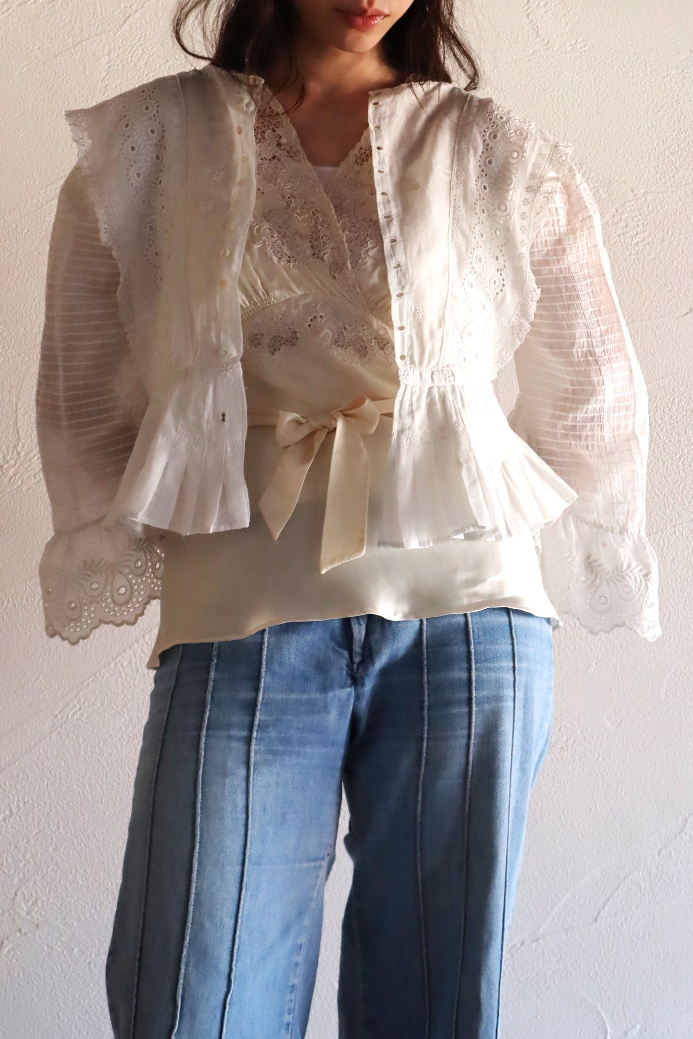 1900s–1910s French Whitework Cotton Blouse