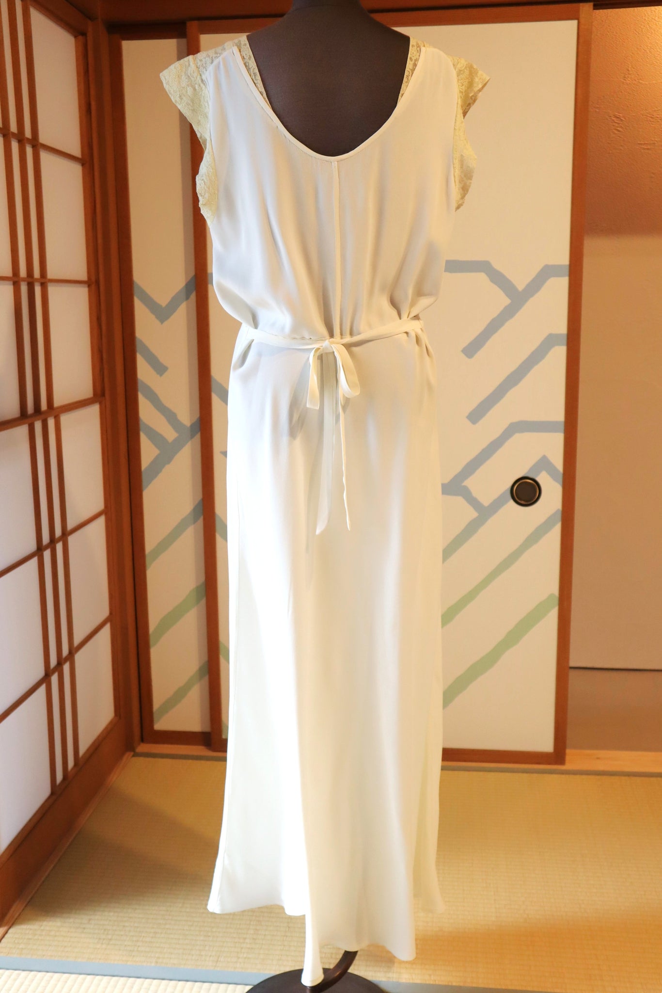 1930s Silk Crepe Lingerie Dress Size M~L