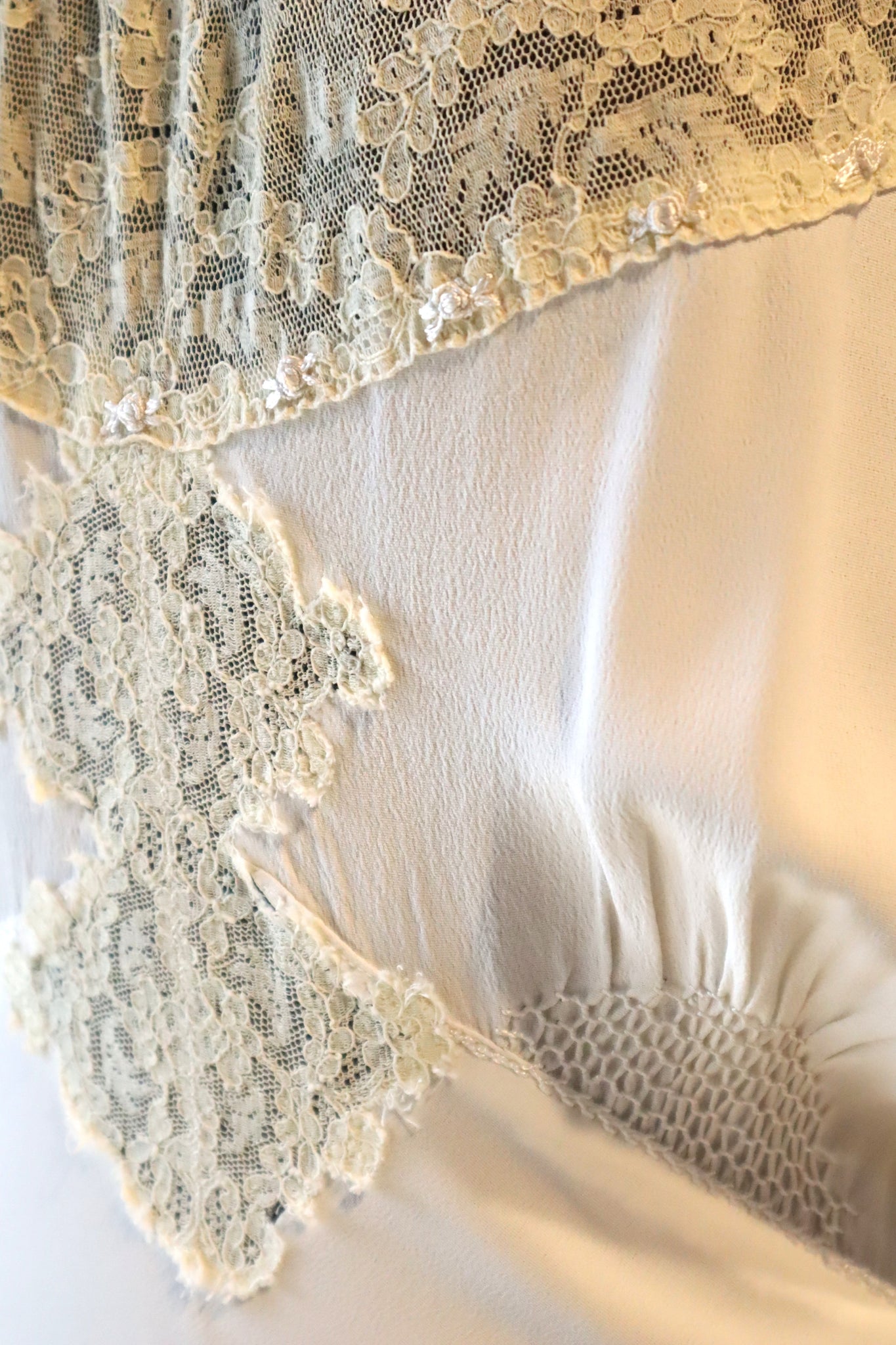 1930s Silk Crepe Lingerie Dress Size M~L