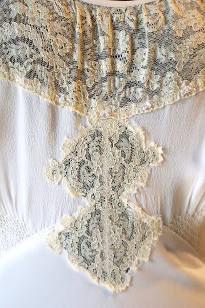 1930s Silk Crepe Lingerie Dress Size M~L
