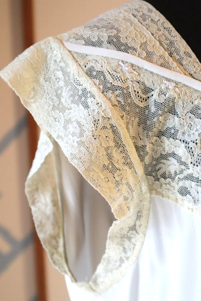 1930s Silk Crepe Lingerie Dress Size M~L