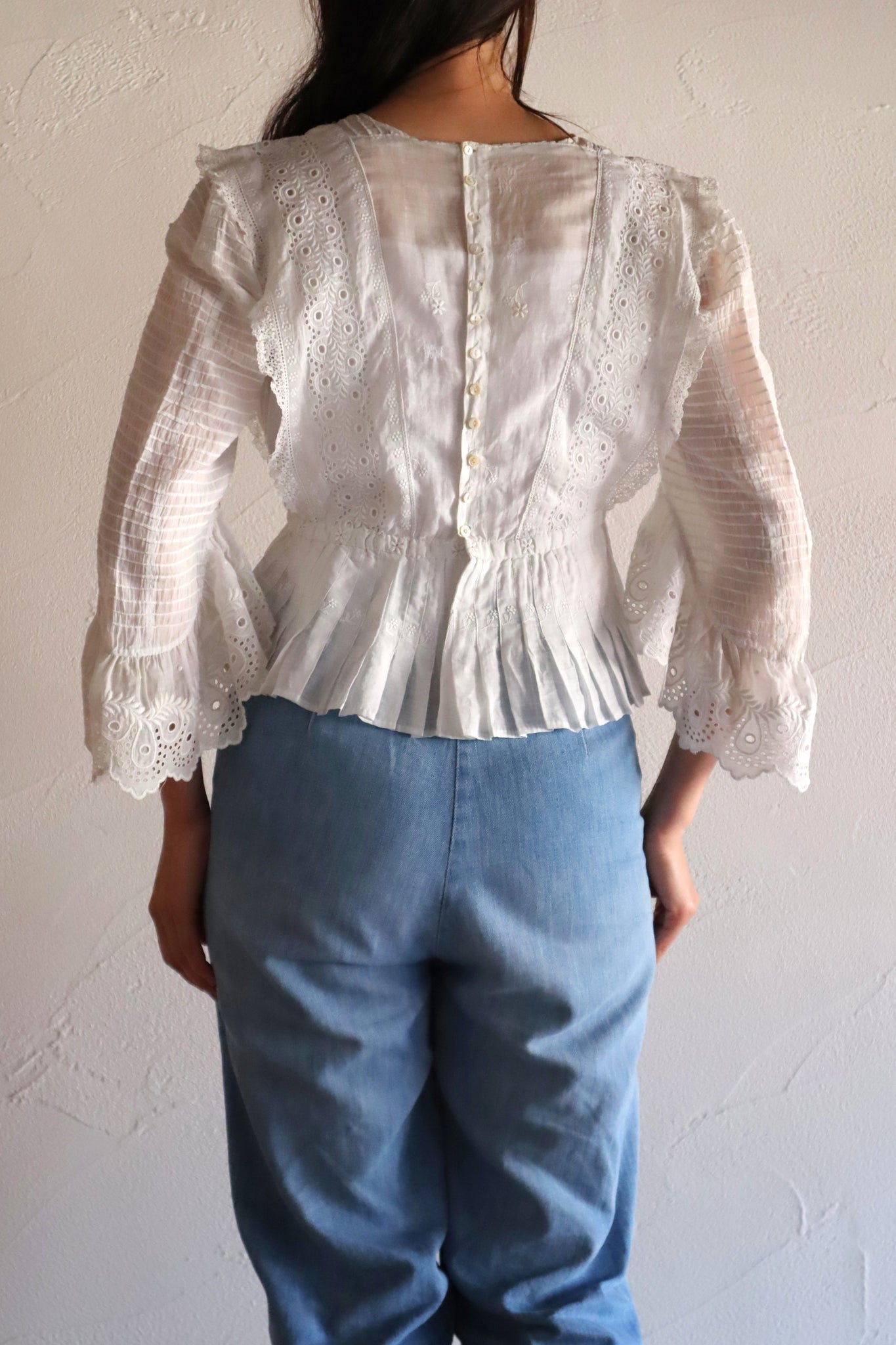 1900s–1910s French Whitework Cotton Blouse