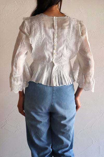 1900s–1910s French Whitework Cotton Blouse