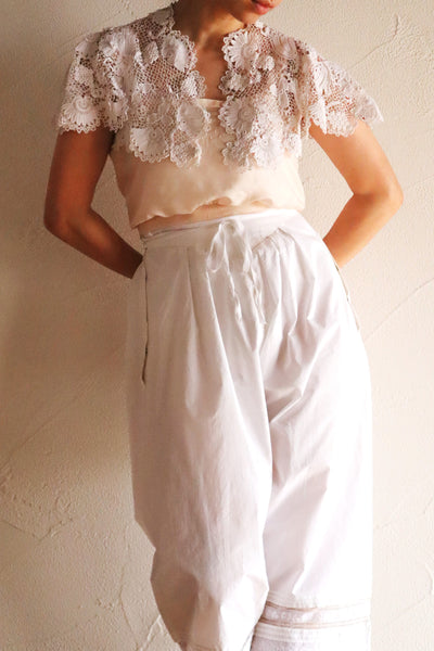 1900s French Hand-Crocheted Lace Bolero