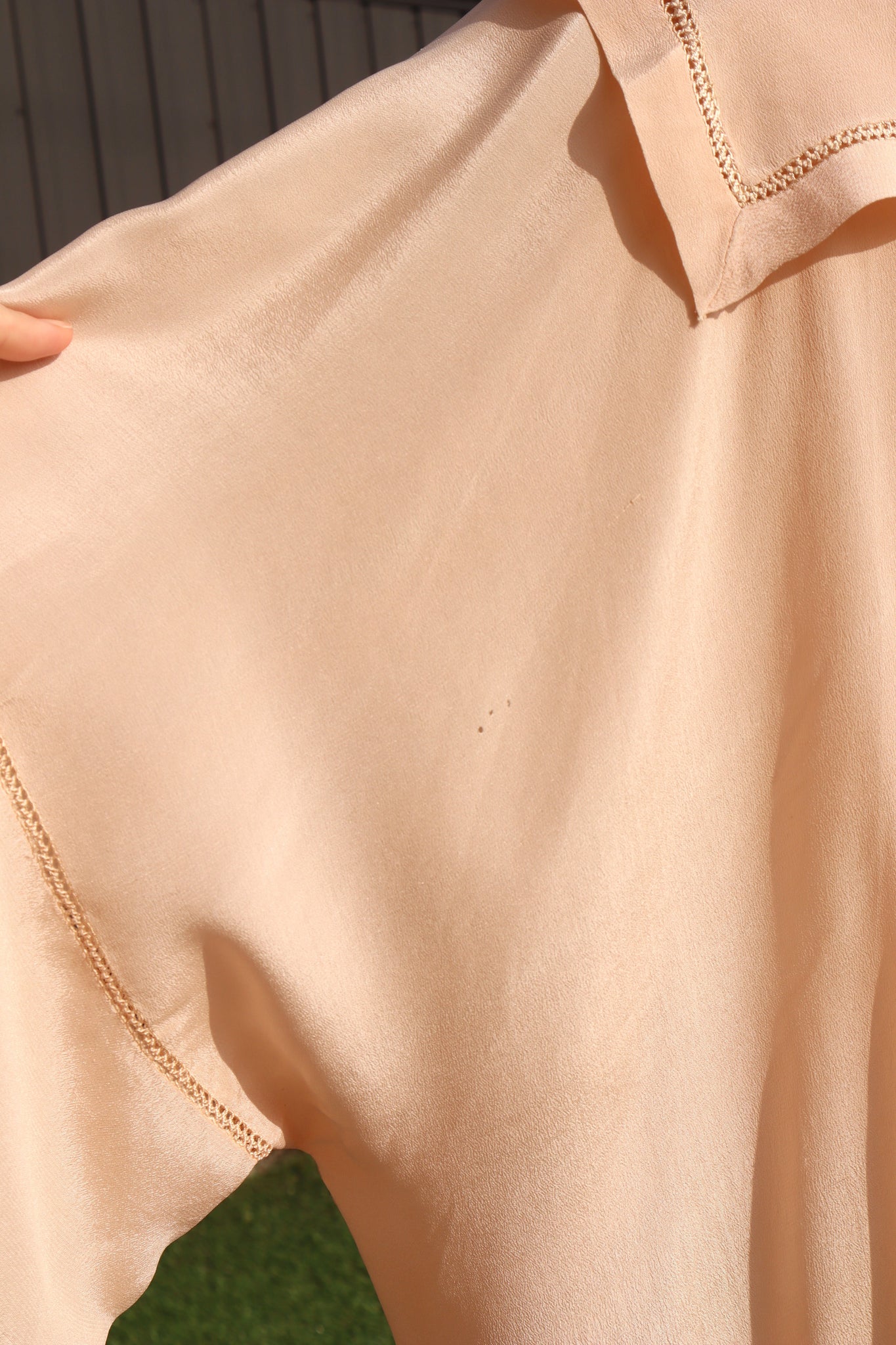 1900s Sailor Collar Pink Silk Bed Jacket