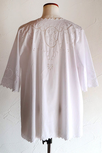 1920s French White Embroidery Bed Jacket