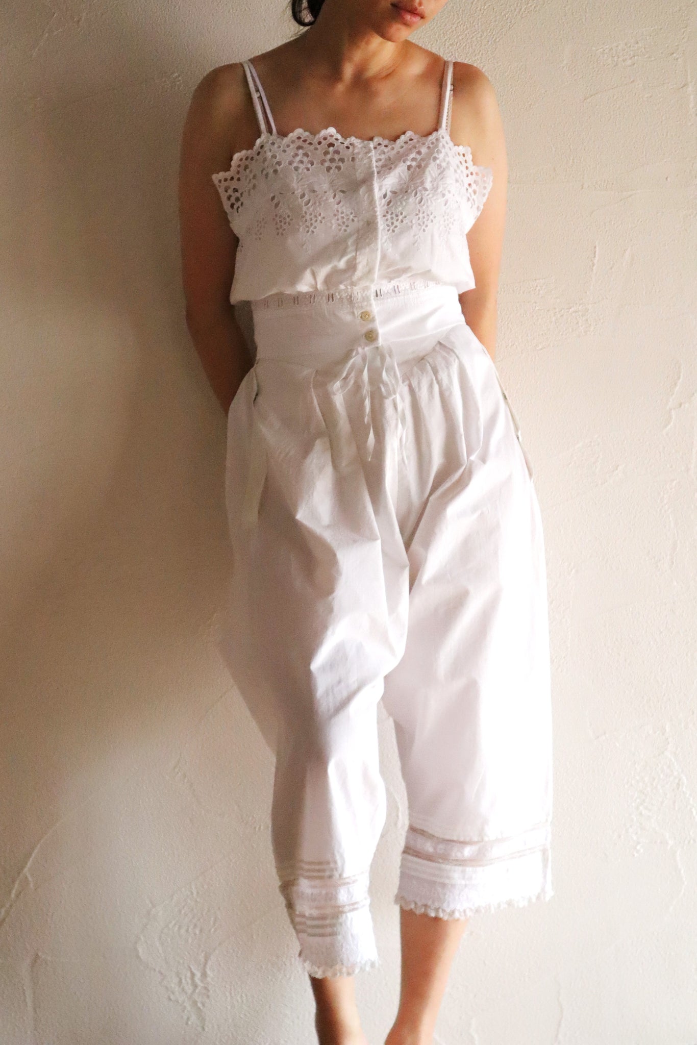 Handcrafted French Antique Petticoat Corset Cover Size M
