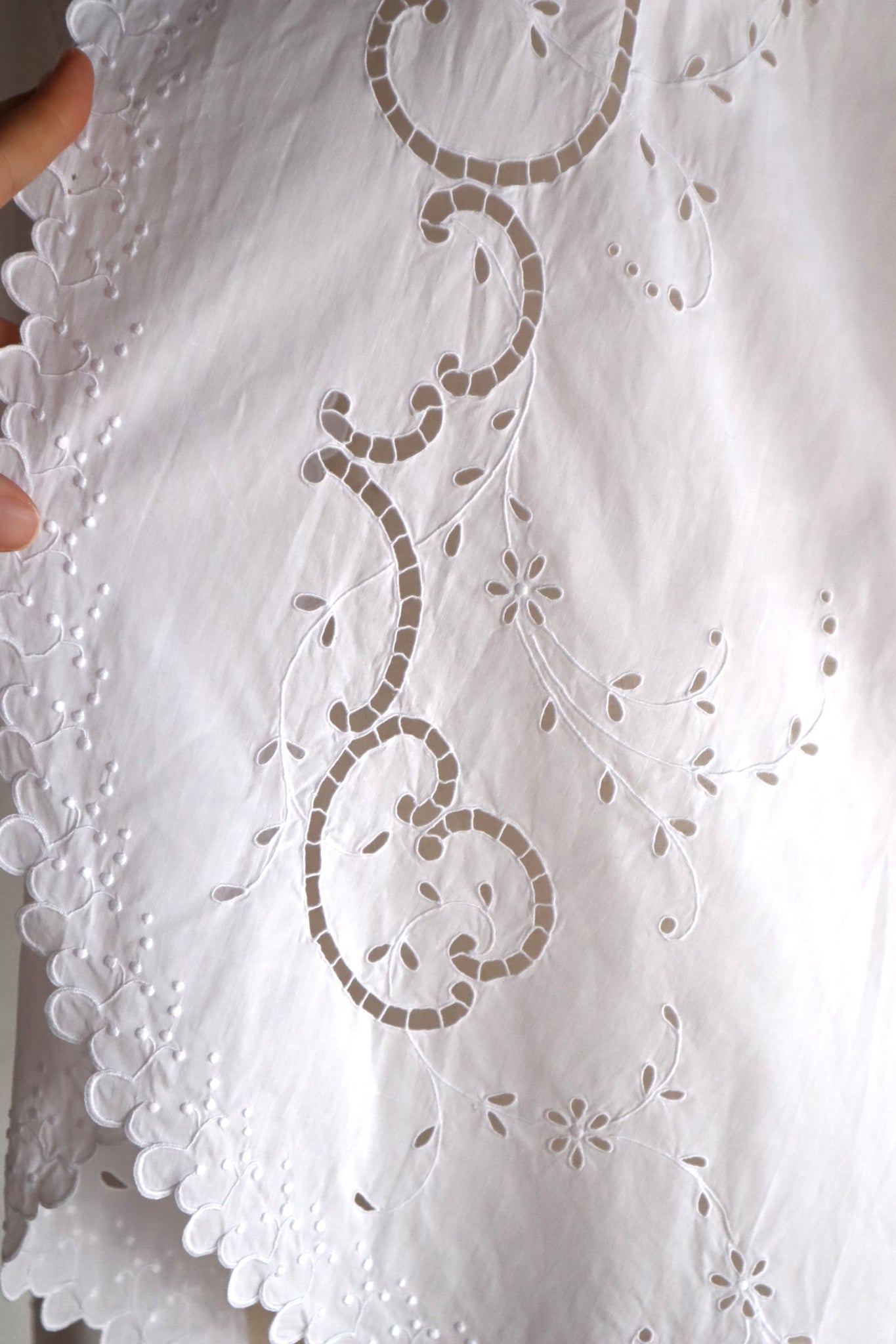 1920s French White Embroidery Bed Jacket