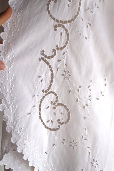 1920s French White Embroidery Bed Jacket