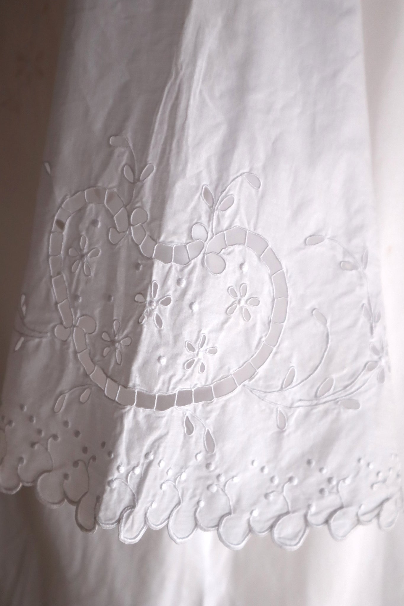 1920s French White Embroidery Bed Jacket