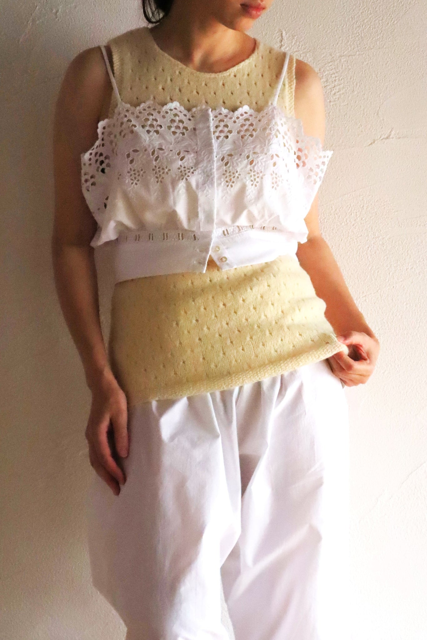 Handcrafted French Antique Petticoat Corset Cover Size L
